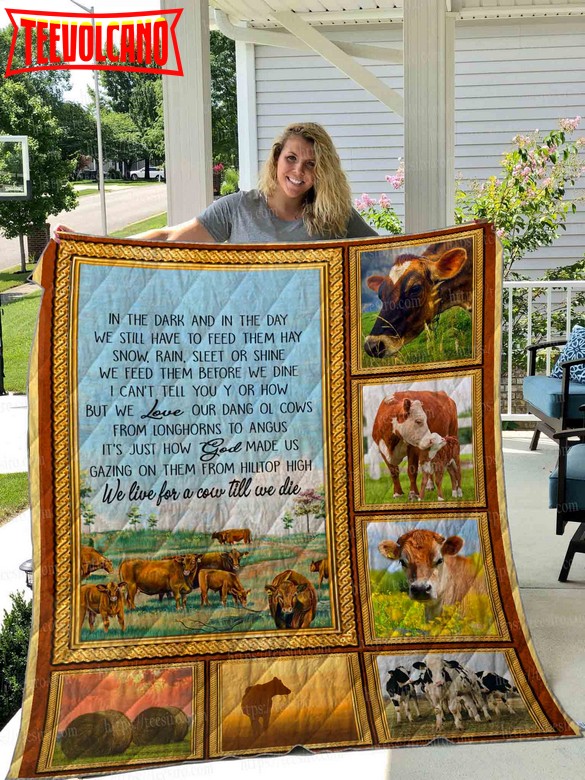 Cow Poem 3D Customized Quilt Blanket