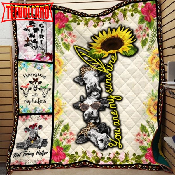 Cow Your Are My Sunshine 3D Customized Quilt Blanket