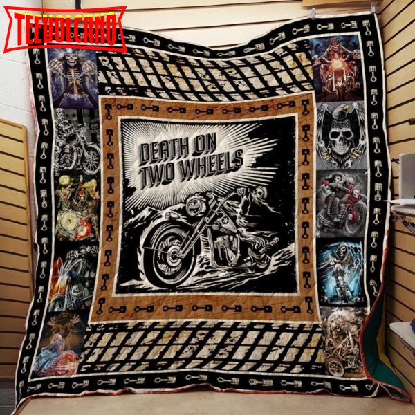 Death On Two Wheels Motorcycles Washable Handmade 3D Quilt Blanket