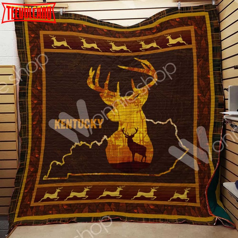 Deer Hunting Kentucky 3D Customized Quilt Blanket