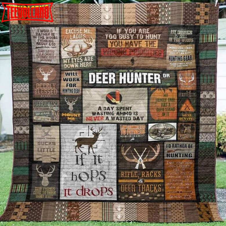 Deer Hunting Mount Me 3D Quilt Blanket