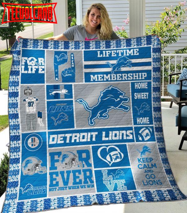 Detroit Lions 3D Quilt Blanket