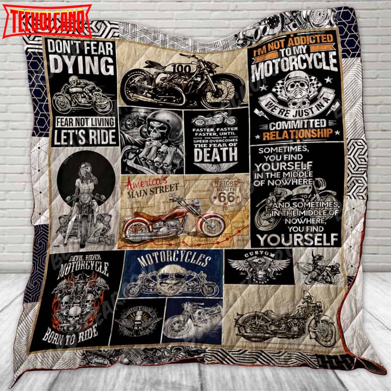 Devil Rider Motorcycle 3D Quilt Blanket