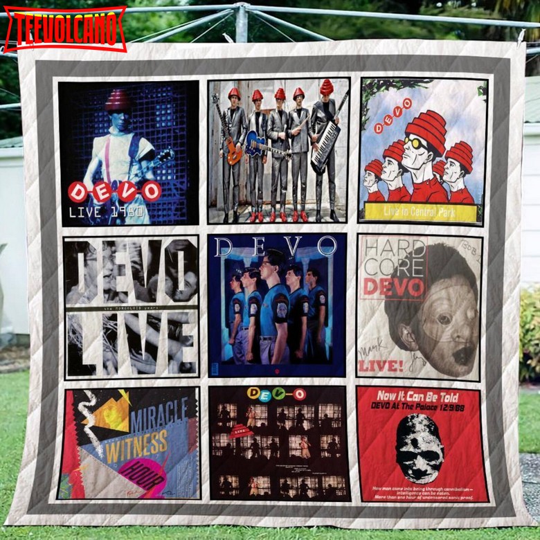 Devo Live Album Quilt Blanket