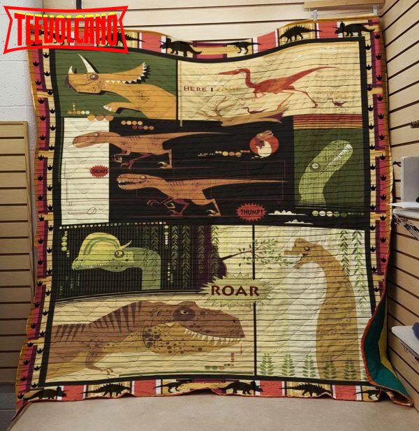 Dinosaur Roar 3D Customized Quilt Blanket