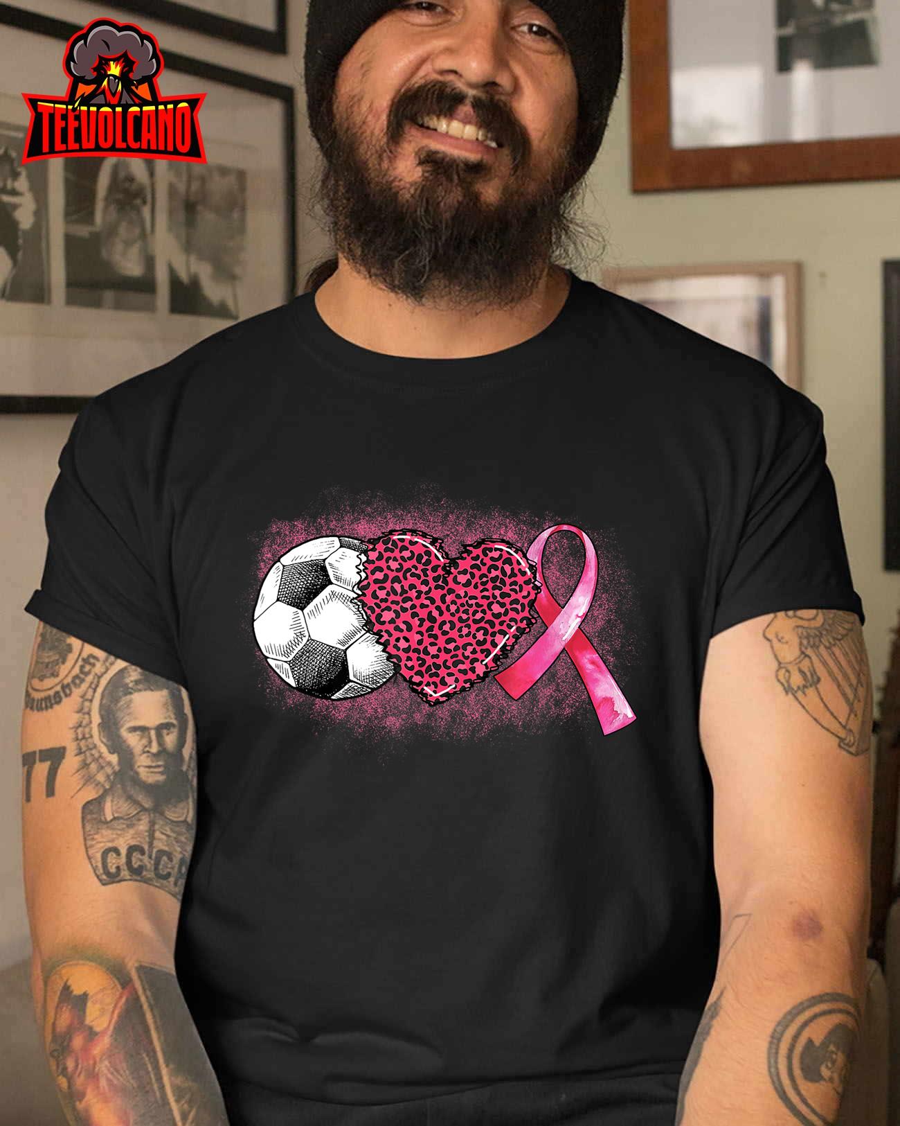 In October We Wear Pink Breast Cancer Awareness Soccer Ball T-Shirt