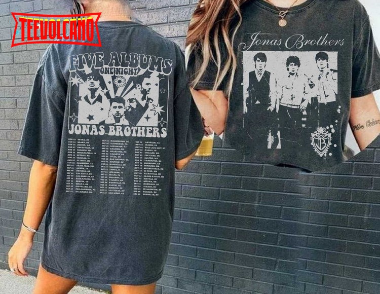 Jonas Five Albums One Night Tour Shirt, Jonas Brothers 2023 Tour Shirt