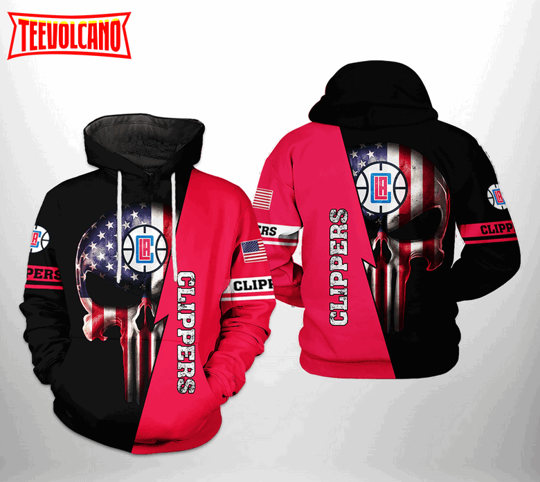 LA Clippers NBA US Flag Skull Team 3D Printed Hoodie