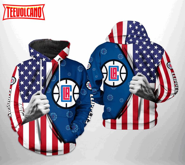 LA Clippers NBA US Flag Team 3D Printed Hoodie