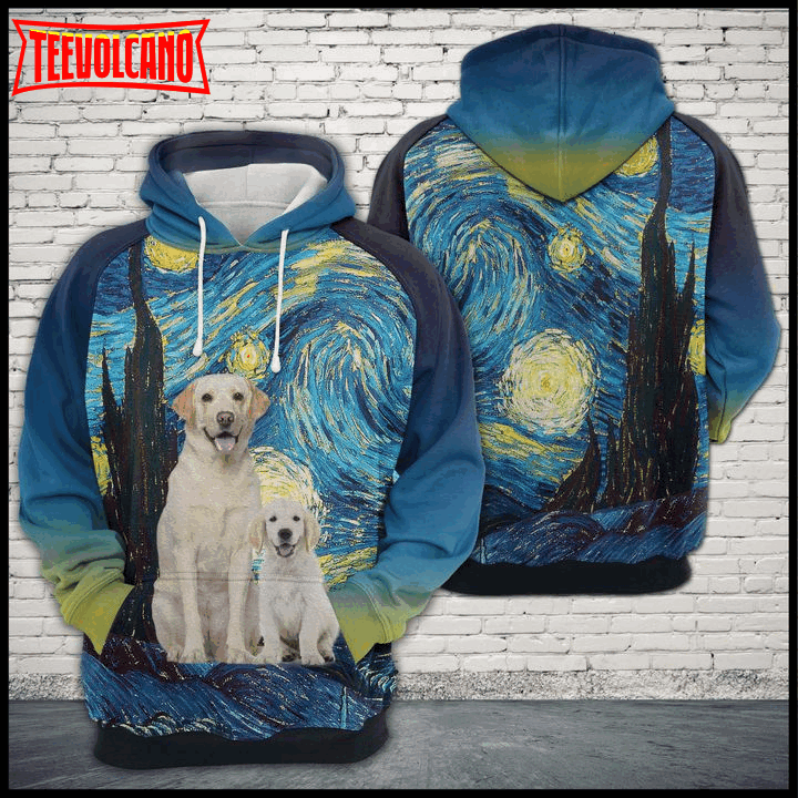 Labrador Retriever Starry Night 3D Printed Hoodie