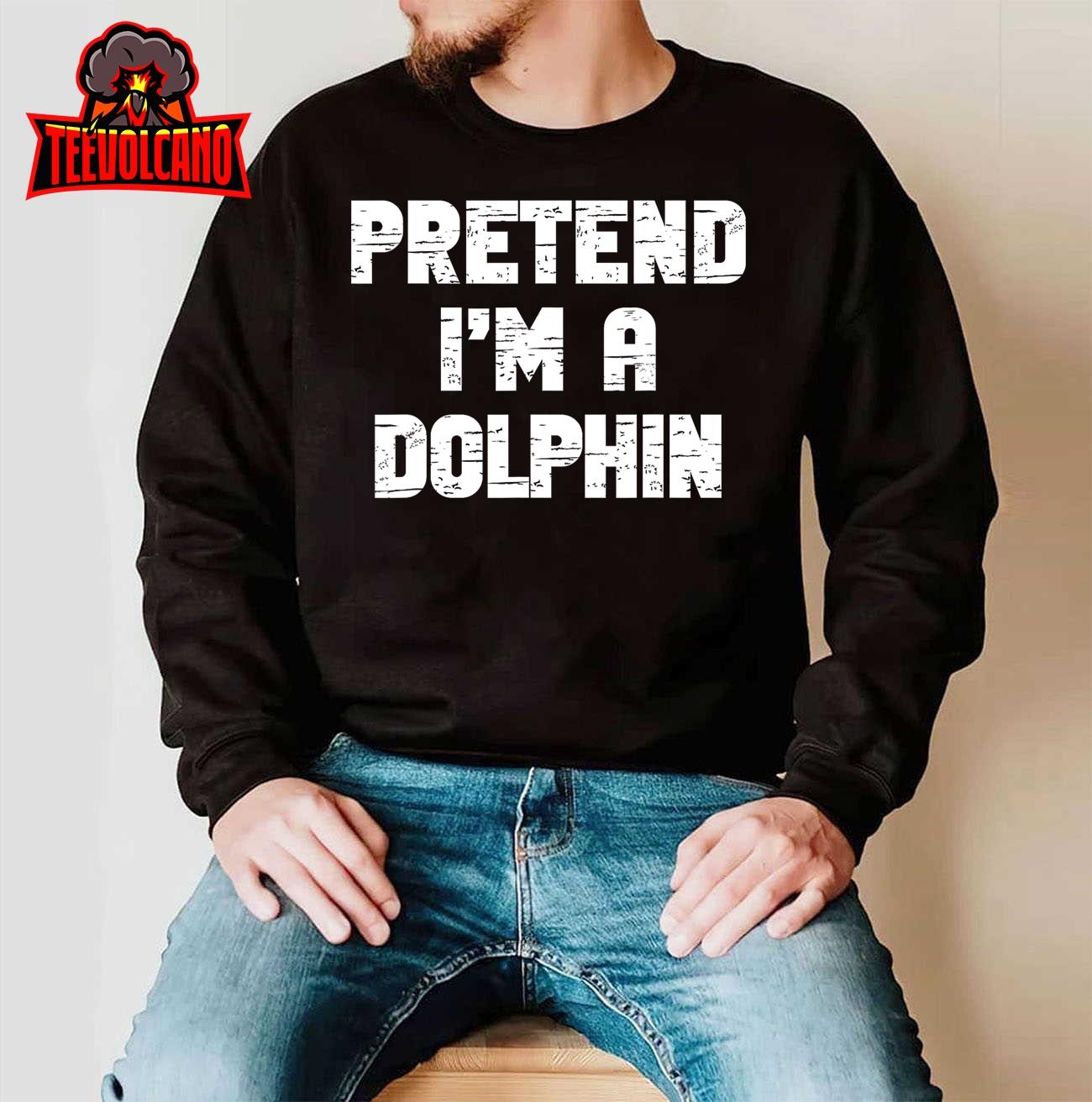 Lazy Easy Pretend I’m Dolphin Party Halloween Costume Simple T-Shirt