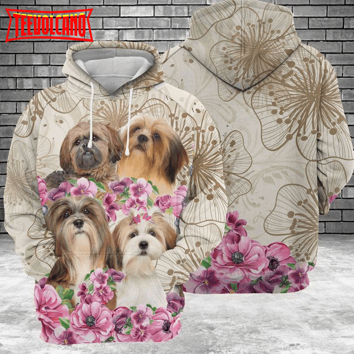 Lhasa Apso Flower 3D Printed Hoodie