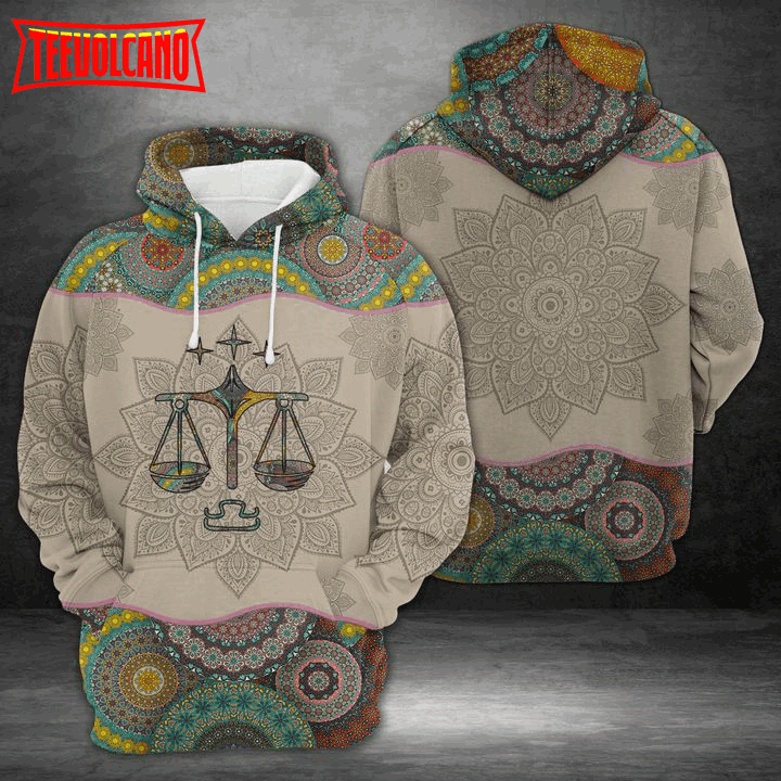 Libra Horoscope Mandala 3D Printed Hoodie