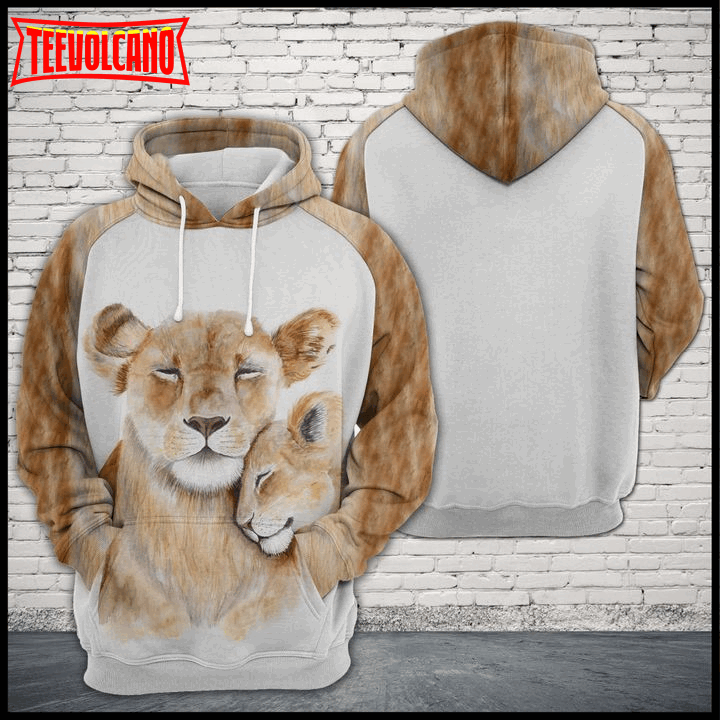 Lion Family 3D Printed Hoodie