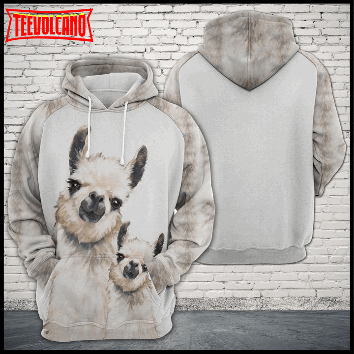 Llama Family 3D Printed Hoodie