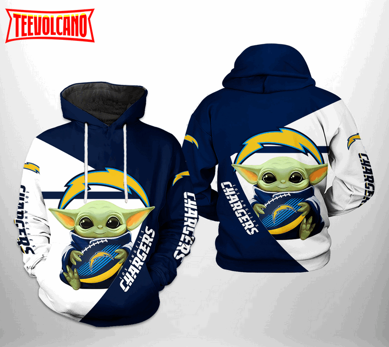 Los Angeles Chargers NFL Baby Yoda Team 3D Printed Hoodie