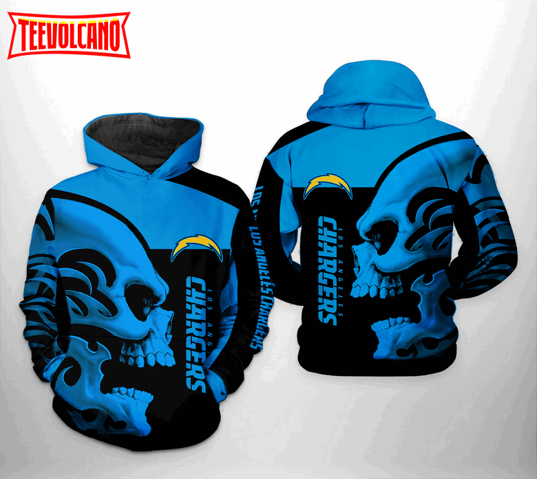 Los Angeles Chargers NFL Skull 3D Printed Hoodie