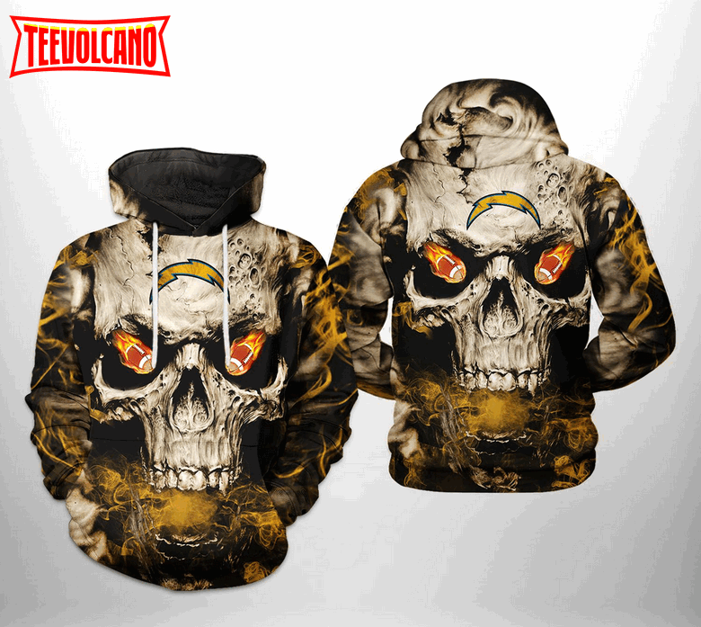 Los Angeles Chargers NFL Skull Team 3D Printed Hoodie