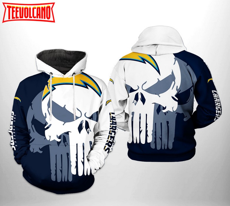 Los Angeles Chargers NFL Team Skull 3D Printed Hoodie