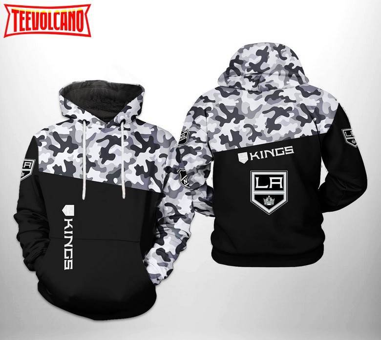 Los Angeles Kings NHL Camo Veteran 3D Printed Hoodie