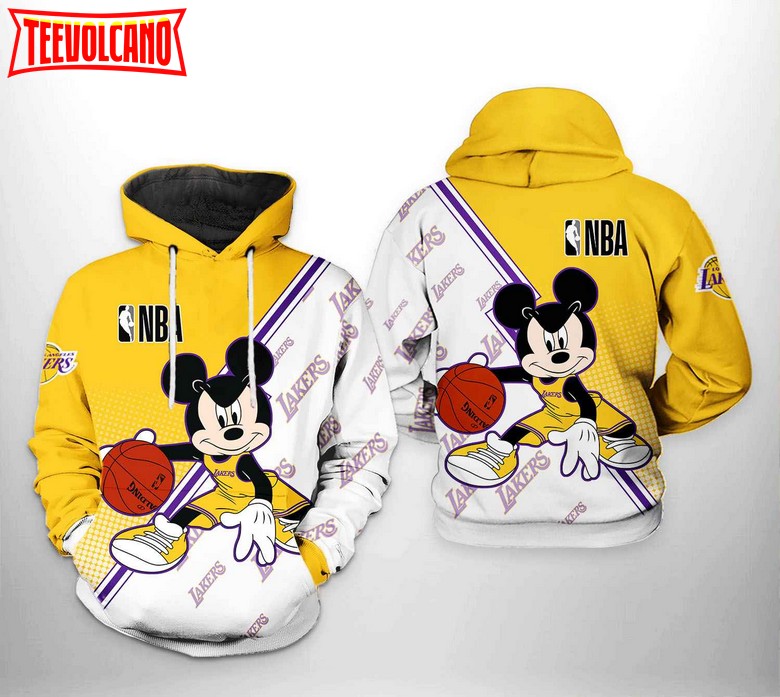 Los Angeles Lakers NBA Mickey 3D Printed Hoodie