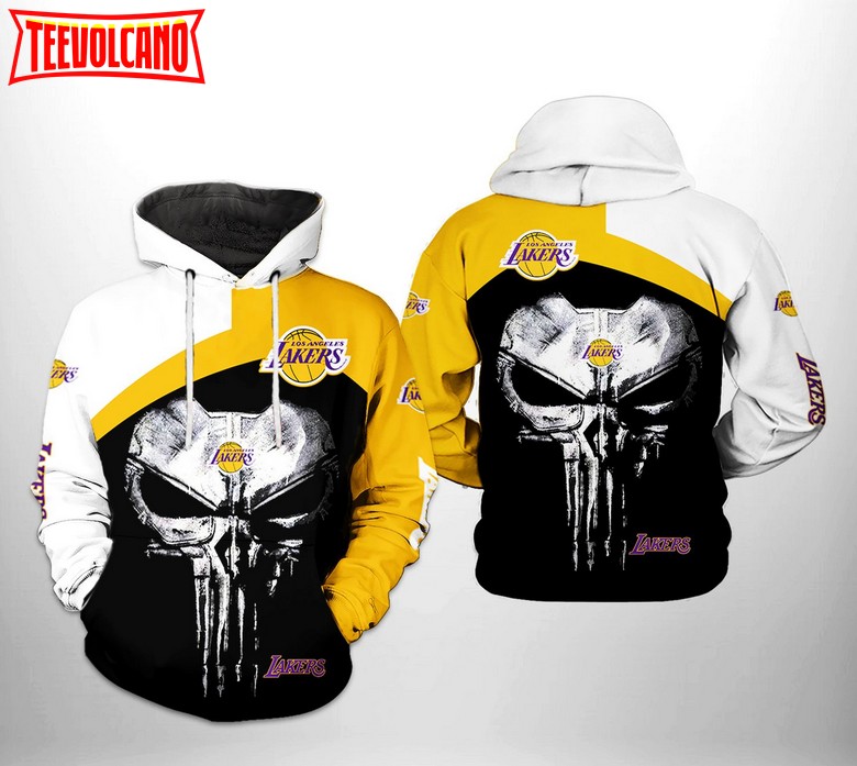 Los Angeles Lakers NBA Skull Punisher Team 3D Printed Hoodie