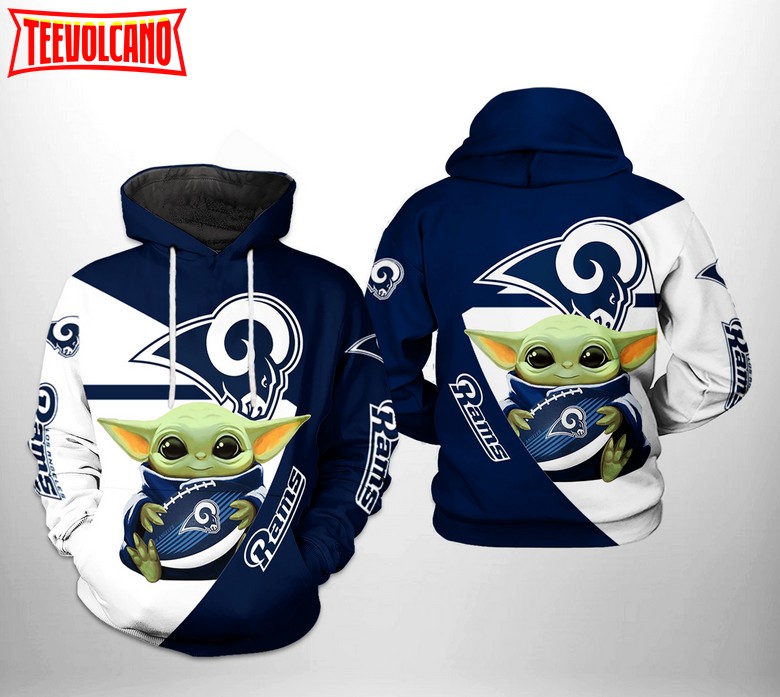 Los Angeles Rams NFL Baby Yoda Team 3D Printed Hoodie