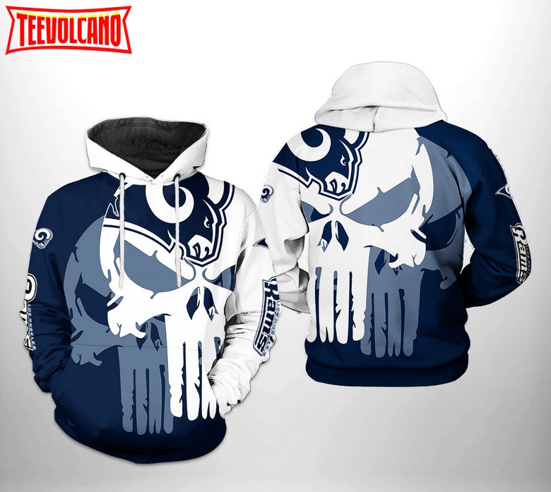 Los Angeles Rams Nfl Football Skull Hold Logo 3d Hoodie For Men