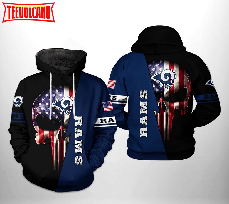 Los Angeles Rams NFL US Flag Skull Team 3D Printed Hoodie