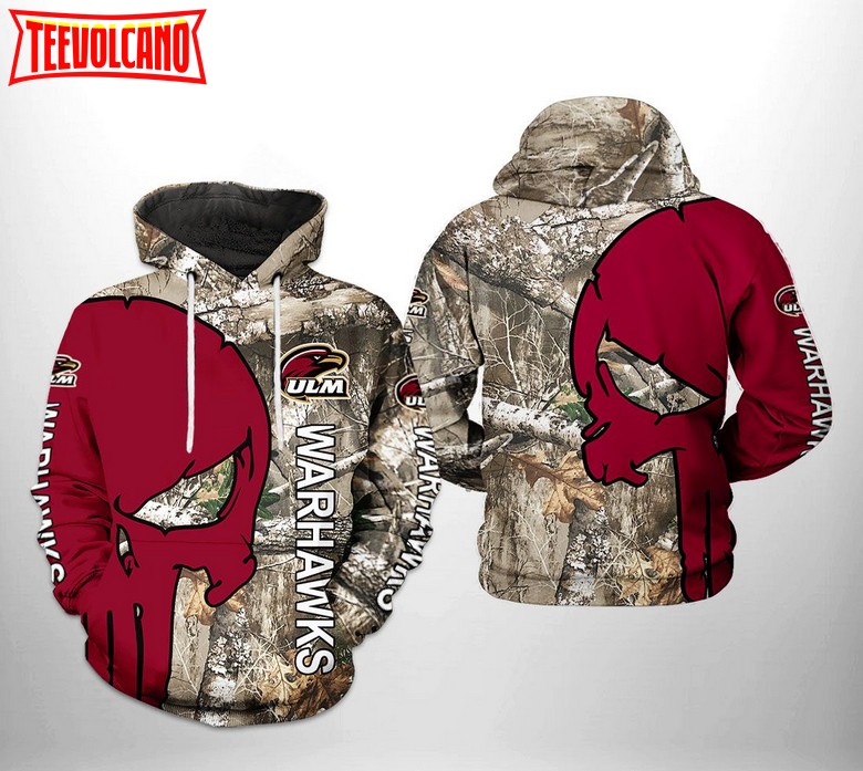 Louisiana Monroe Warhawks NCAA Camo Veteran Hunting 3D Printed Hoodie