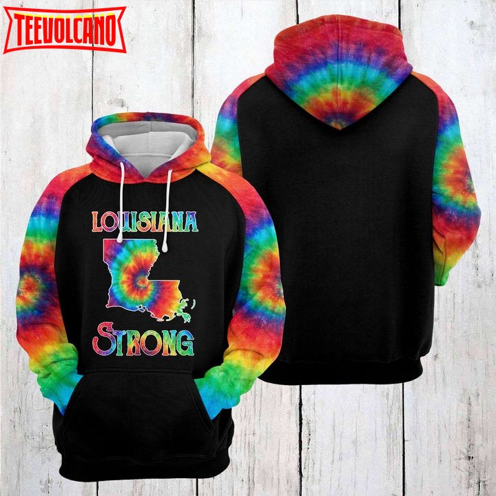 Louisiana Strong Tie Dye 3D Printed Hoodie