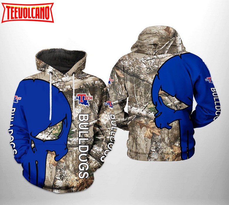 Louisiana Tech Bulldogs NCAA Camo Veteran Hunting 3D Printed Hoodie