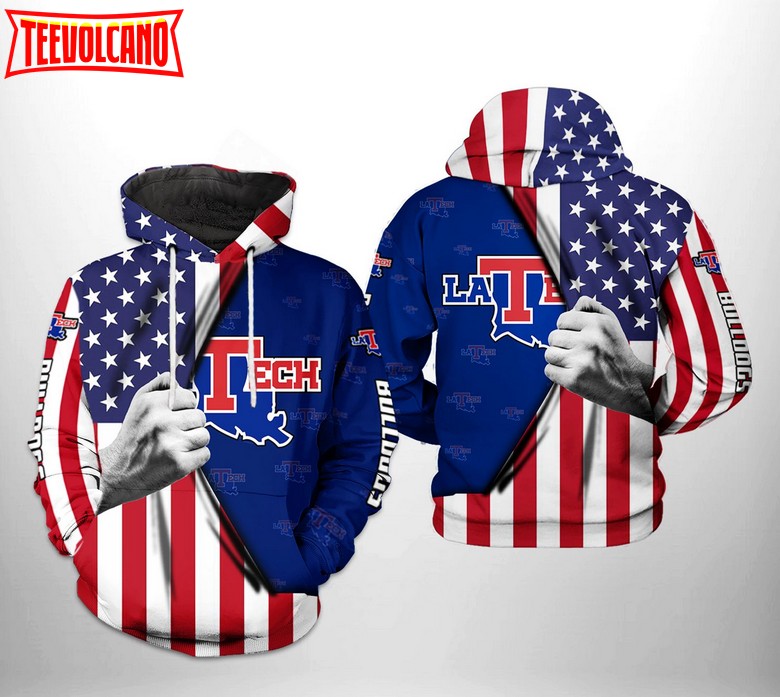 Louisiana Tech Bulldogs NCAA US Flag 3D Printed Hoodie