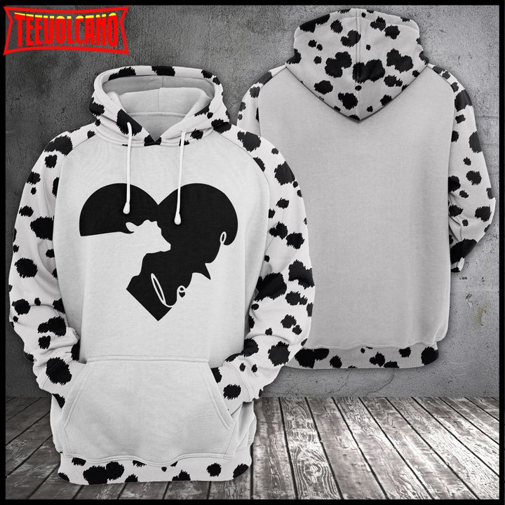 Love Cow 3D Printed Hoodie