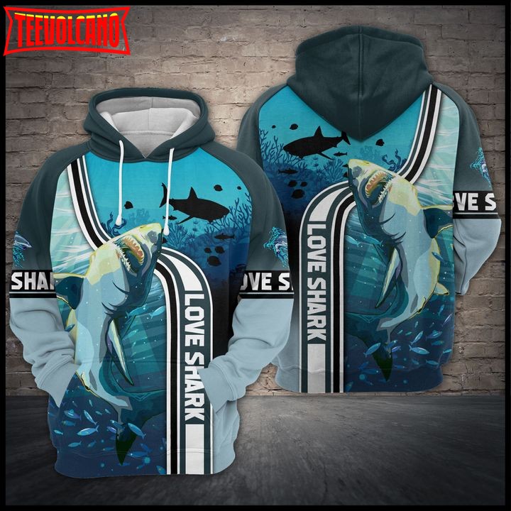 Love Shark 3D Printed Hoodie