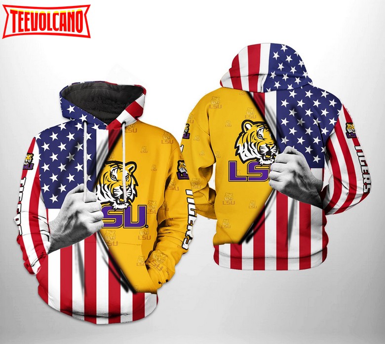 LSU Tigers NCAA US Flag 3D Printed Hoodie