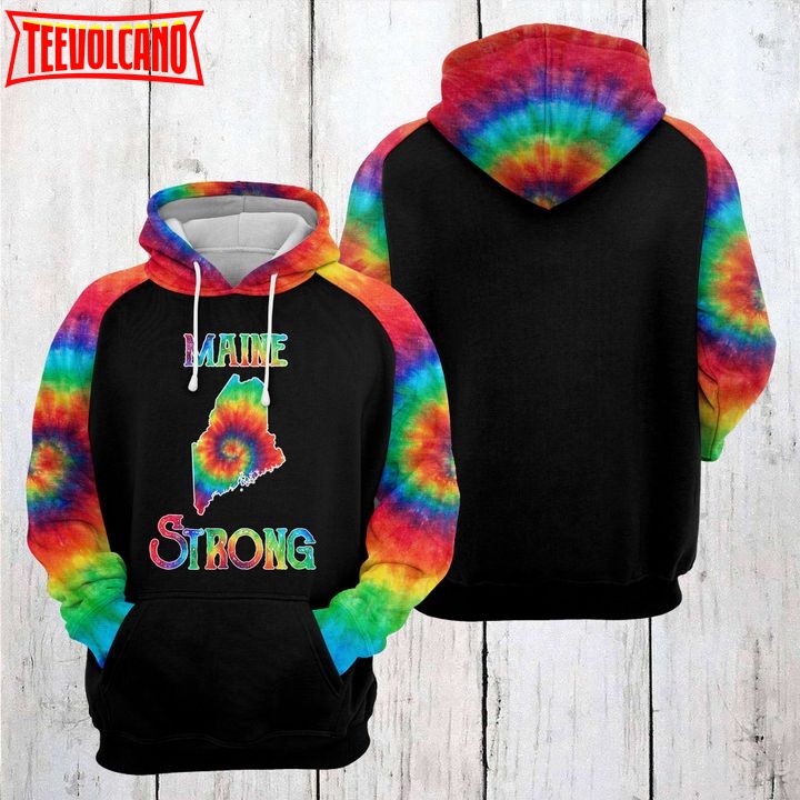 Maine Strong Tie Dye 3D Printed Hoodie