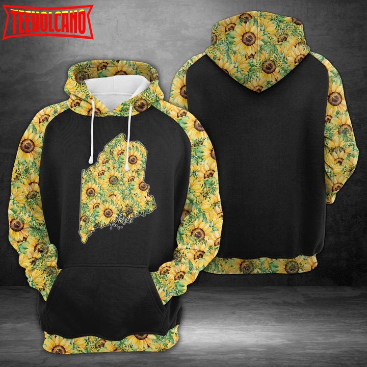 Maine Sunflower 3D Printed Hoodie