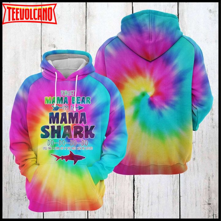 Mama Shark Tie Dye 3D Printed Hoodie