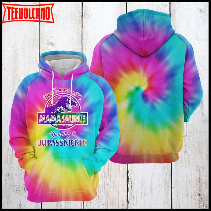 Mamasaurus Tie Dye 3D Printed Hoodie