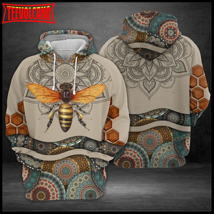 Mandala Bee 3D Printed Hoodie