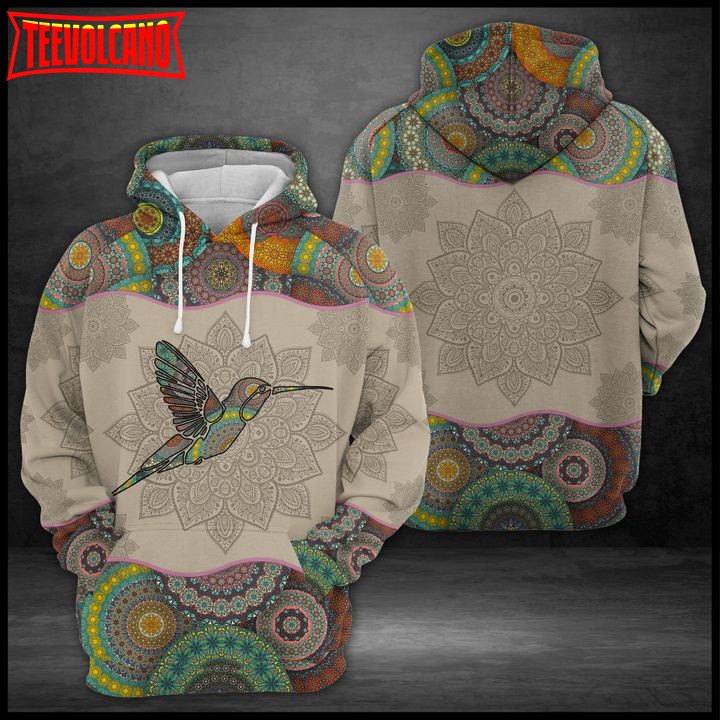 Mandala Hummingbird 3D Printed Hoodie