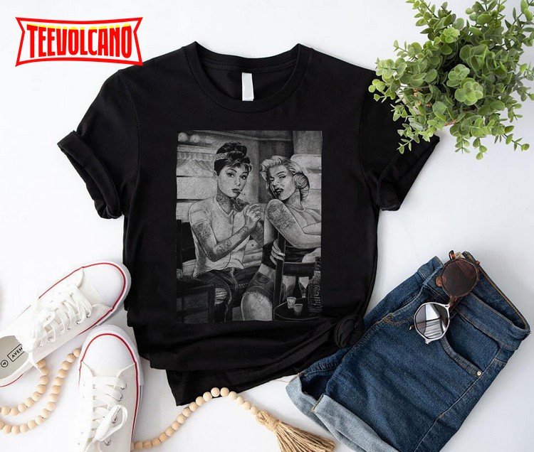 Marilyn Monroe & Audrey Hepburn Tattooed Twins T-Shirt