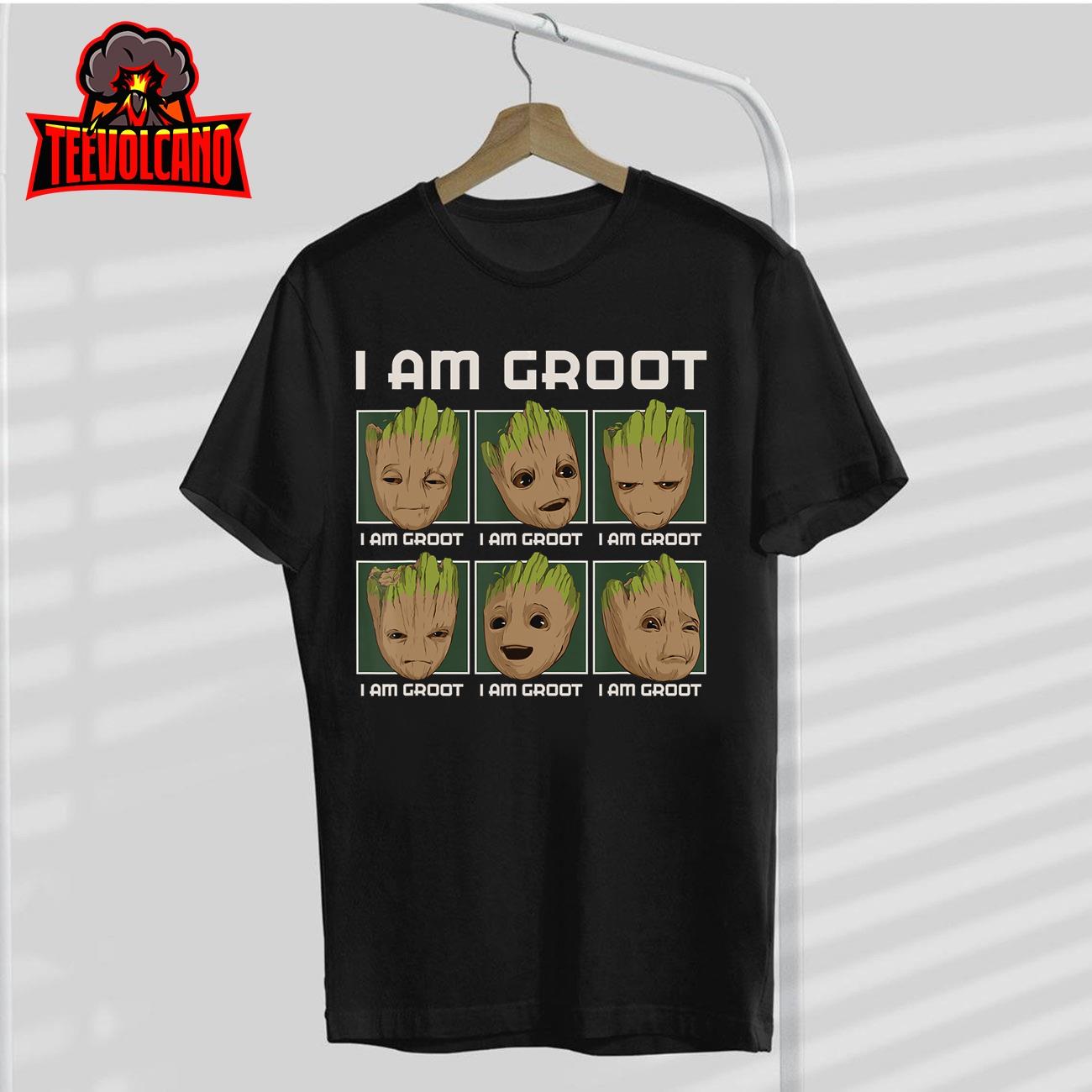 Marvel I Am Groot Guardians of the Galaxy Moods of Groot T-Shirt