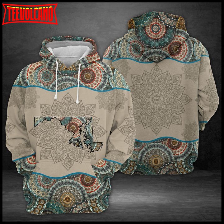 Maryland State Mandala 3D Printed Hoodie