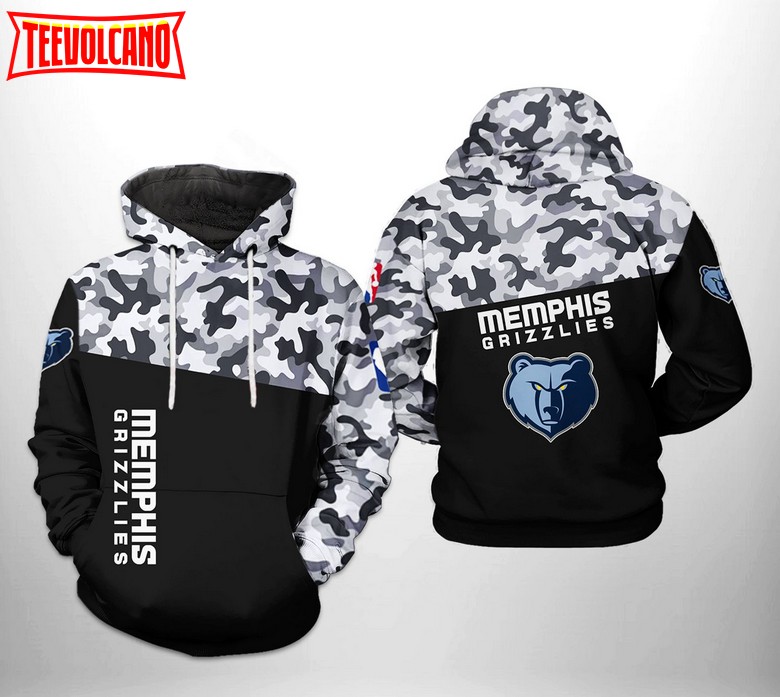 Memphis Grizzlies NBA Camo Veteran Team 3D Printed Hoodie