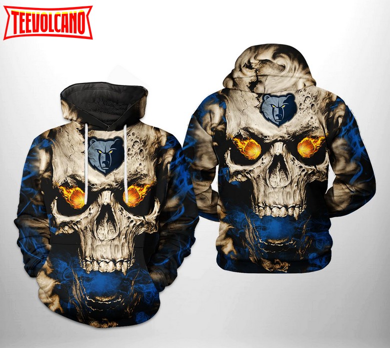 Memphis Grizzlies NBA Skull 3D Printed Hoodie