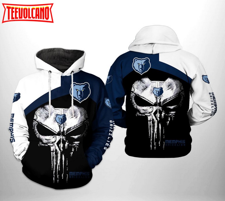 Memphis Grizzlies NBA Skull Punisher Team 3D Printed Hoodie