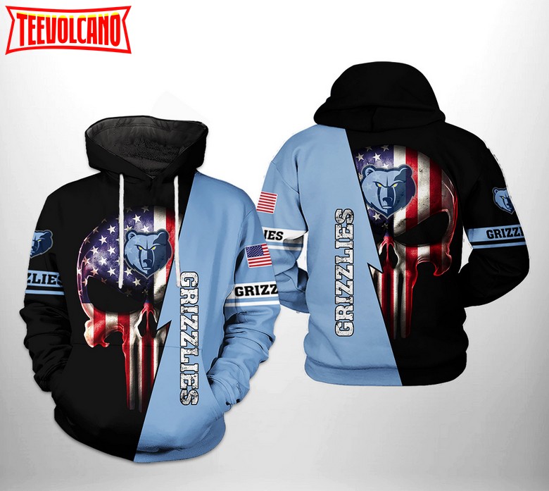 Memphis Grizzlies NBA US Flag Skull Team 3D Printed Hoodie