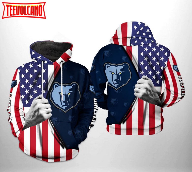 Memphis Grizzlies NBA US Flag Team 3D Printed Hoodie